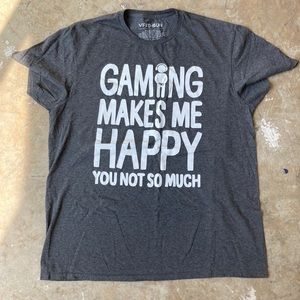 Gaming Makes me Happy Gray T-Shirt sz L